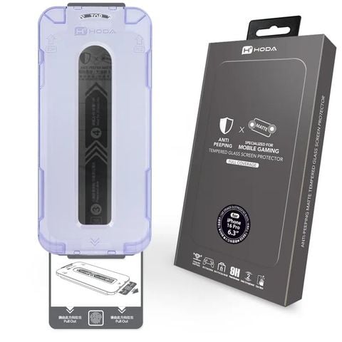 Kính cường lực Hoda Chống Nhìn Trộm Chống Bám Vân Tay 2 in 1 dành cho iPhone 16 Series
