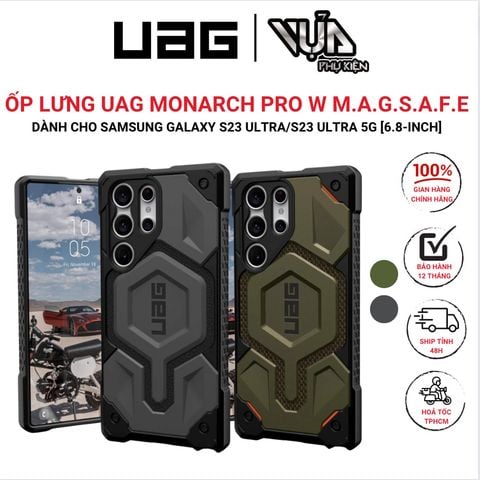  Ốp Lưng Cho SAMSUNG GALAXY S23 ULTRA/ S23 ULTRA 5G [6.8-INCH] UAG MONARCH PRO W SẠC TỪ TÍNH BÁM DÍNH 