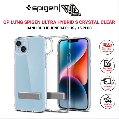  ỐP LƯNG IPHONE 14 PLUS / 15 PLUS SPIGEN ULTRA HYBRID S CRYSTAL CLEAR 