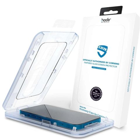 Kính cường lực kèm khung trợ dán HODA chống trầy AGBC BY CORNING cho iPhone 14 Series