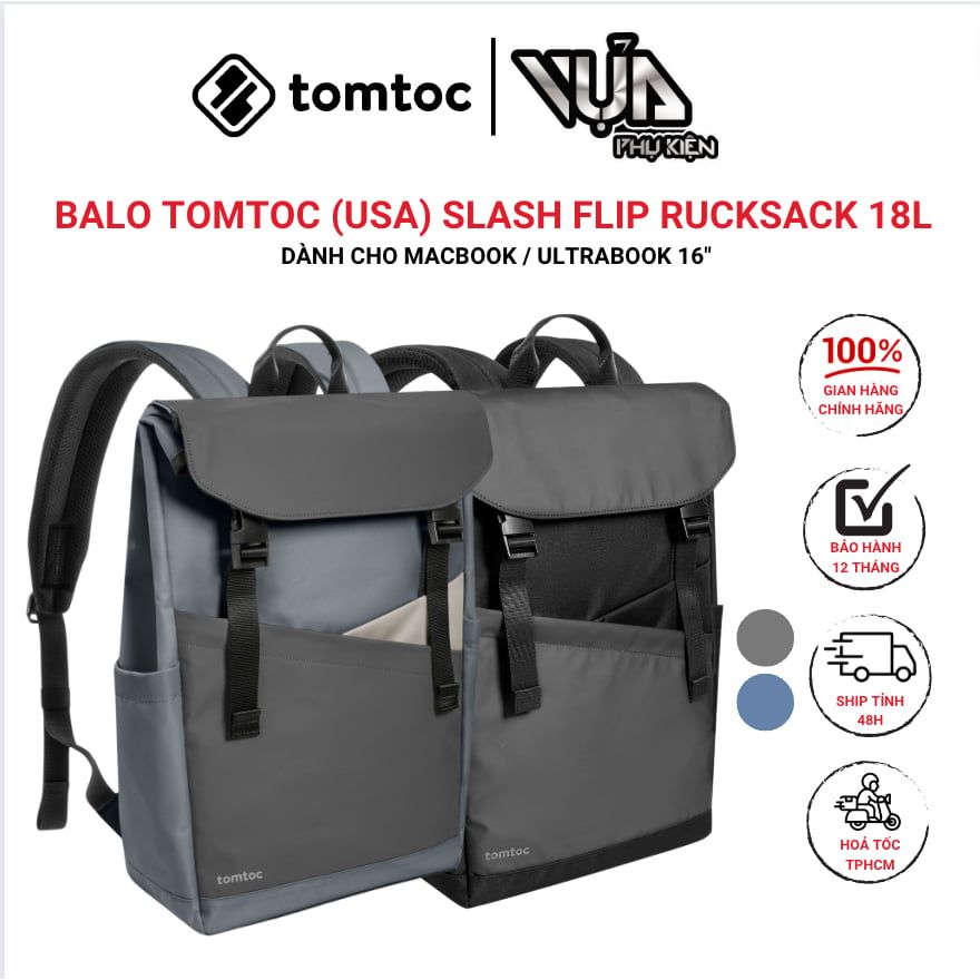  BALO TOMTOC (USA) SLASH FLIP RUCKSACK 18L FOR MACBOOK / ULTRABOOK 16″ A64E1 chống nước 
