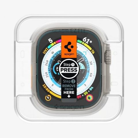 Combo Kính Cường Lực Spigen Glass Glas.Tr Ez Fit (2P) Dành Cho Apple Watch Ultra 2/1 (49Mm)