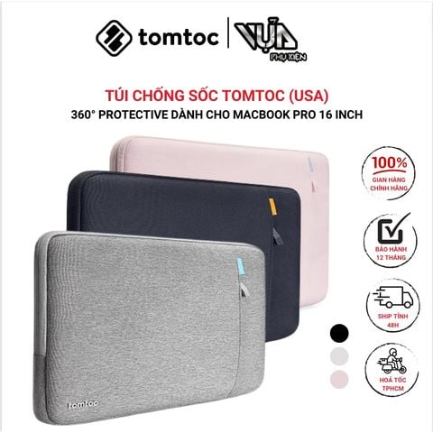  TÚI CHỐNG SỐC TOMTOC (USA) 360* PROTECTIVE Dành Cho MACBOOK 14 Inch, AIR/PRO RETINA 13 Inch 