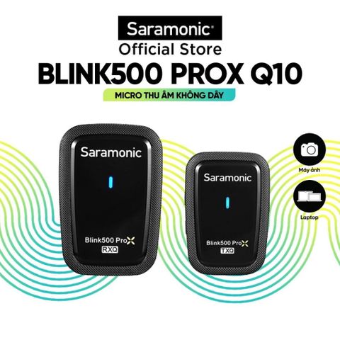  Micro Thu Âm Không Dây Saramonic Blink500 ProX Q10 - Dành Cho Máy Ảnh, Điện Thoại - Bảo Hành Chính Hãng 24 tháng 