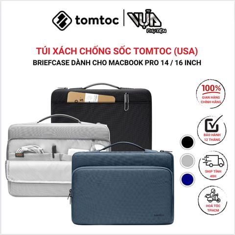  TÚI CHỐNG SỐC TOMTOC (USA) BRIEFCASE Dành Cho MACBOOK PRO 14 / 16 Inch 