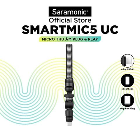  Micro Thu Âm Saramonic SmartMIC5 UC - Kết Nối Điện Thoại Android/ Cổng USB-C - Bảo Hành Chính Hãng 24 Tháng 