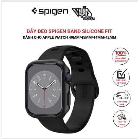  Dây Đeo Spigen Band Silicone Fit  Dành Cho Apple Watch 49Mm/45Mm/44Mm/42Mm 