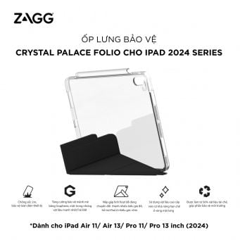 Ốp lưng ZAGG Crystal Palace Folio dành cho iPad Pro 11 inch/ Air 11 inch (2024)