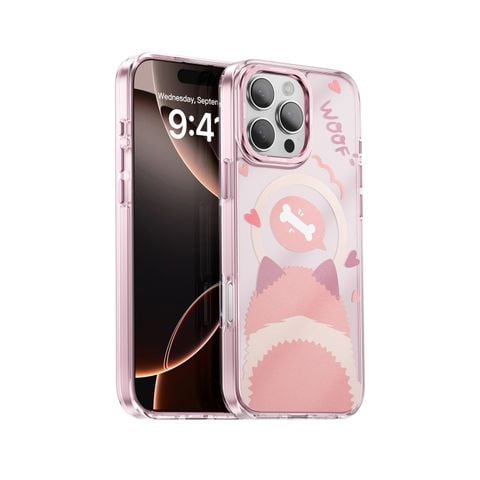 Ốp lưng Innostyle Magnetic Pink Collection Cute Doggy dành cho iPhone 16 Series