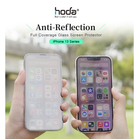 Kính Cường Lực HODA chống phản chiếu có viền đen cho iPhone 13 Series