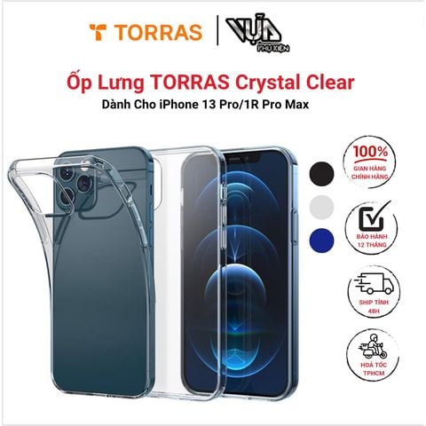  Ốp lưng TORRAS Crystal Clear cho iPhone 13 Pro/ 13 pro Max chống trầy xước, chống sốc 