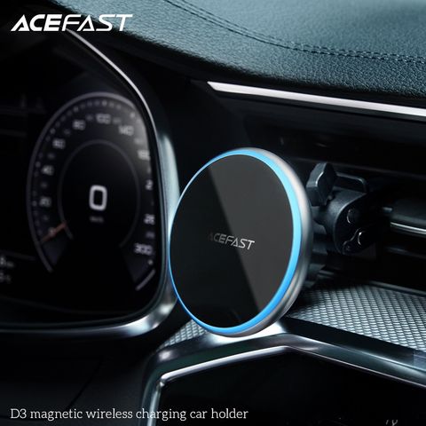  Giá đỡ đế sạc nhanh không dây từ tính trên xe hơi 15W ACEFAST - D3 Đế giữ ổn định, có thể xoay ngang hoặc dọc 