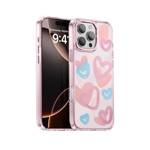 Ốp lưng Innostyle Magnetic Pink Collection Heart dành cho iPhone 16 Series