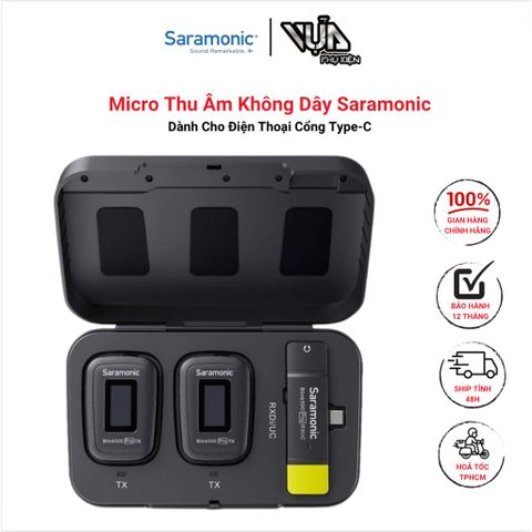  Micro Thu Âm Không Dây Saramonic Blink500 Pro B6 - Dành Cho Điện Thoại Cổng Type-C - Bảo Hành Chính Hãng 24 Tháng 