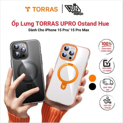  Ốp lưng TORRAS UPRO Ostand Hue cho iPhone 15 Pro/ 15 Pro Max ảo vệ chống trầy xước, chống sốc 