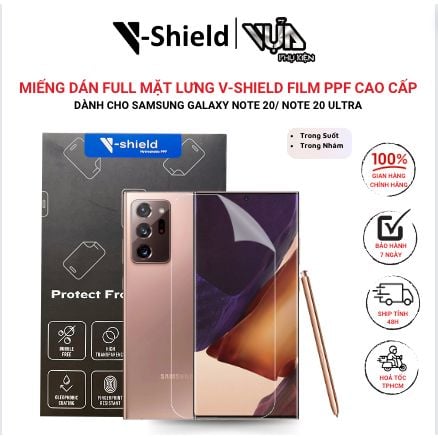 Miếng Dán Full Mặt Lưng V-SHIELD Film Ppf Cao Cấp Cho Samsung Galaxy Note 20 Series