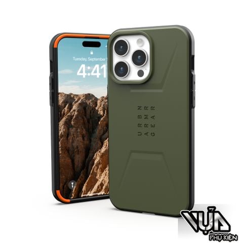  ỐP LƯNG UAG CIVILIAN W SẠC TỪ TÍNH BÁM DÍNH CHO IPHONE 15/ 15 PLUS/ 15 PRO/ 15 PRO MAX 