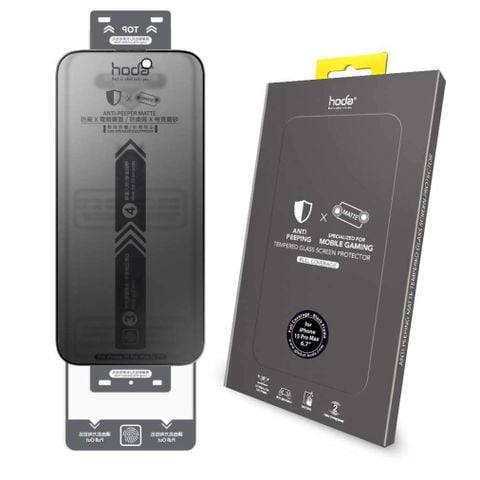 Kính cường lực HODA 2in1 chống nhìn trộm và chống bám vân tay iPhone 15 Series