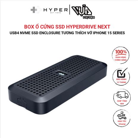  Box Ổ Cứng Ssd Hyperdrive Next Usb4 Nvme Ssd Enclosure Tương Thích Vớ Iphone 15 Series 