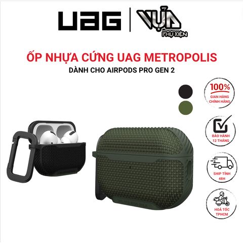  Ốp Nhựa Cứng Cho AIRPODS PRO GEN 2 UAG METROPOLIS chống sốc và chống rơi rớt 