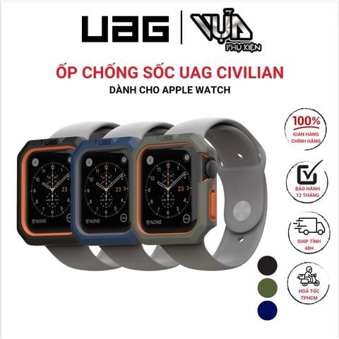  Ốp Chống Sốc Cho APPLE WATCH 44MM UAG CIVILIAN bảo vệ khỏi va đập và trầy xước 