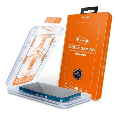 Kính Cường Lực kèm khung trợ dán HODA chống bám vân tay có viền cho iPhone 14 Series