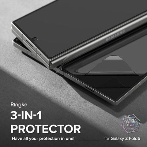 Combo Kính và Film PPF Ringke Trong Suốt 3 trong 1 dành cho Samsung Fold 6