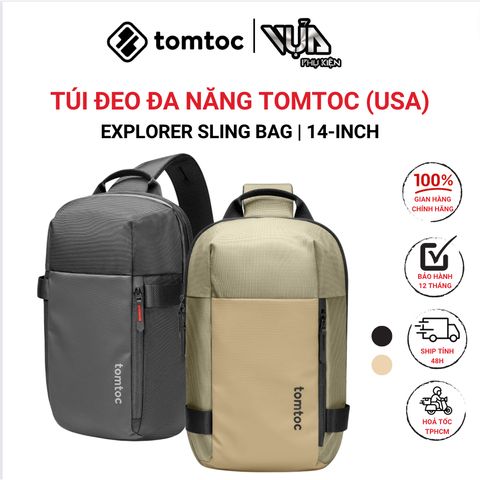  TÚI ĐEO ĐA NĂNG TOMTOC (USA) EXPLORER SLING BAG 14-INCH chống mỏi vai và bảng điều khiển thoải mái 