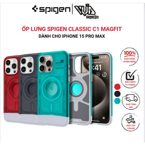  ỐP LƯNG SPIGEN DÀNH CHO IPHONE 15 PRO MAX CLASSIC C1 MAGFIT 