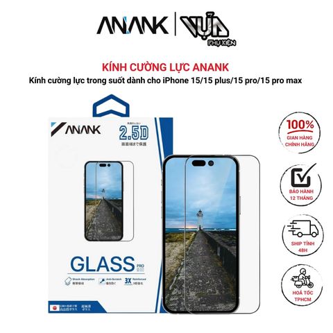  Kính cường lực ANANK trong suốt dành cho iPhone 15 series dán nhanh chóng chính xác 