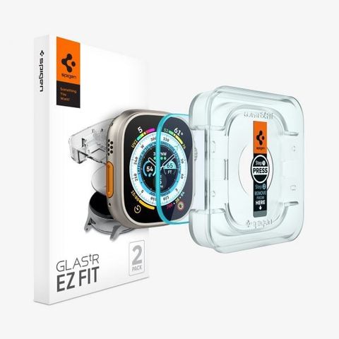  Combo Kính Cường Lực Spigen Glass Glas.Tr Ez Fit (2P) Dành Cho Apple Watch Ultra 2/1 (49Mm) 