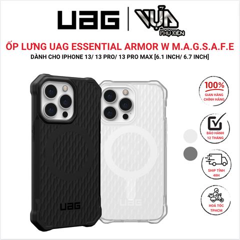  Ốp Lưng Cho IPHONE 13/ 13 MINI/ 13 PRO/ 13 PRO MAX UAG ESSENTIAL ARMOR W SẠC TỪ TÍNH BÁM DÍNH chống sốc 