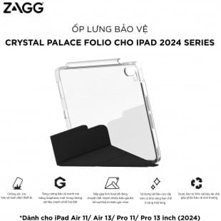 Ốp lưng ZAGG Crystal Palace Folio dành cho iPad Pro 13 inch/ Air 13 inch (2024)