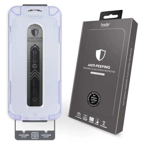 Kính cường lực HODA kèm khung trợ dán chống nhìn trộm iPhone 15 Series