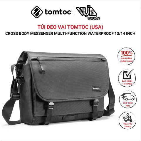  TÚI ĐEO VAI TOMTOC (USA) CROSS BODY MESSENGER MULTI-FUNCTION WATERPROOF Dành Cho 13/14 Inch 