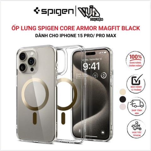  ỐP LƯNG DÀNH CHO IPHONE 15 PRO MAX SPIGEN CRYSTAL HYBRID MAGFIT 