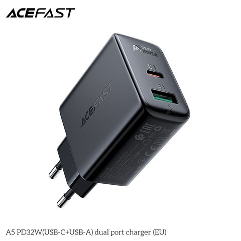  Củ Sạc ACEFAST PD3.0 32W 2 cổng USB-C+USB-A (EU) - A5 
