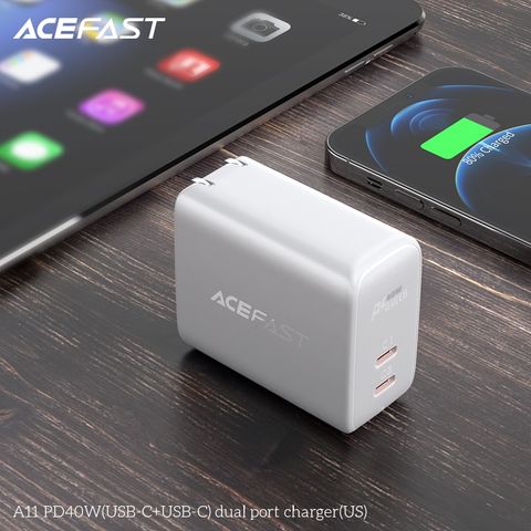  Củ Sạc ACEFAST PD3.0 40W 2 cổng USB-C (US) - A11 