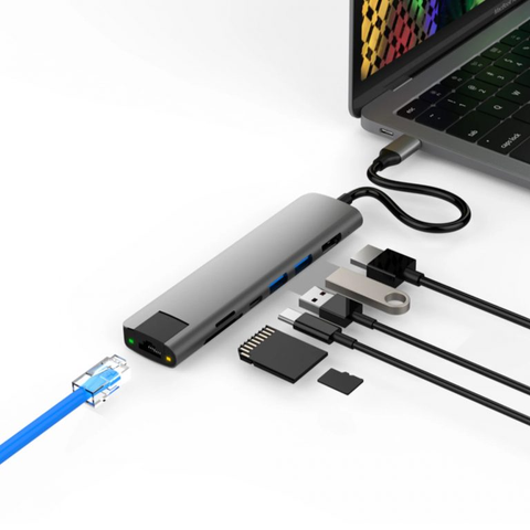  CỔNG CHUYỂN HYPERDRIVE SLAB 7 IN 1 USB-C HUB FOR MACBOOK, SURFACE, PC & DEVICES HD22H 