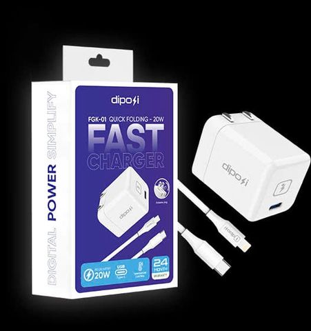 Combo Củ sạc + Dây cáp sạc DIPOSI Type-C to Lightning PD20W