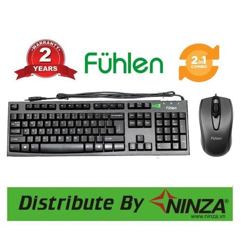 Combo Bộ Phím Chuột Fuhlen L411+ L102 có dây- Chính Hãng - Tặng bàn di chuột Razer