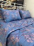  Bedding bộ chăn ga gối đẹp Hoa quỳnh xanh 