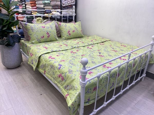  Bedding bộ chăn ga gối đẹp Hoa xanh cốm 