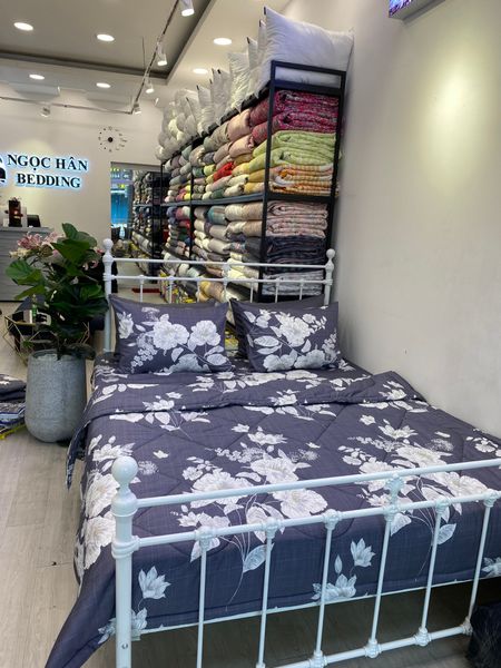  Bedding bộ chăn ga gối đẹp Dâm bụt xám 