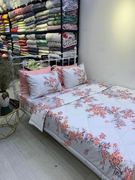  Bedding bộ chăn ga gối đẹp Anh Đào Đỏ 