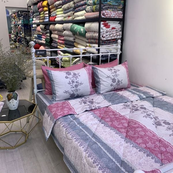  Bedding bộ chăn ga gối đẹp Thổ cẩm hoa văn ruốc 