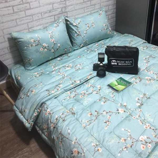  Bedding bộ chăn ga gối đẹp Cành đào 