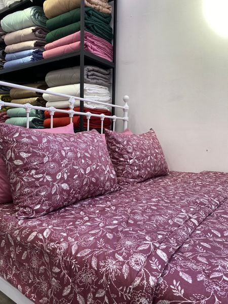  Bedding bộ chăn ga gối đẹp Hoa nền ruốc 