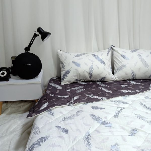  Bedding bộ chăn ga gối đẹp Lông vũ trắng mix lông vũ nâu 