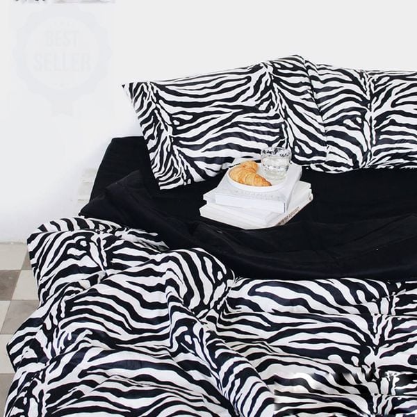  Bedding bộ chăn ga gối đẹp Ngựa vằn đen 